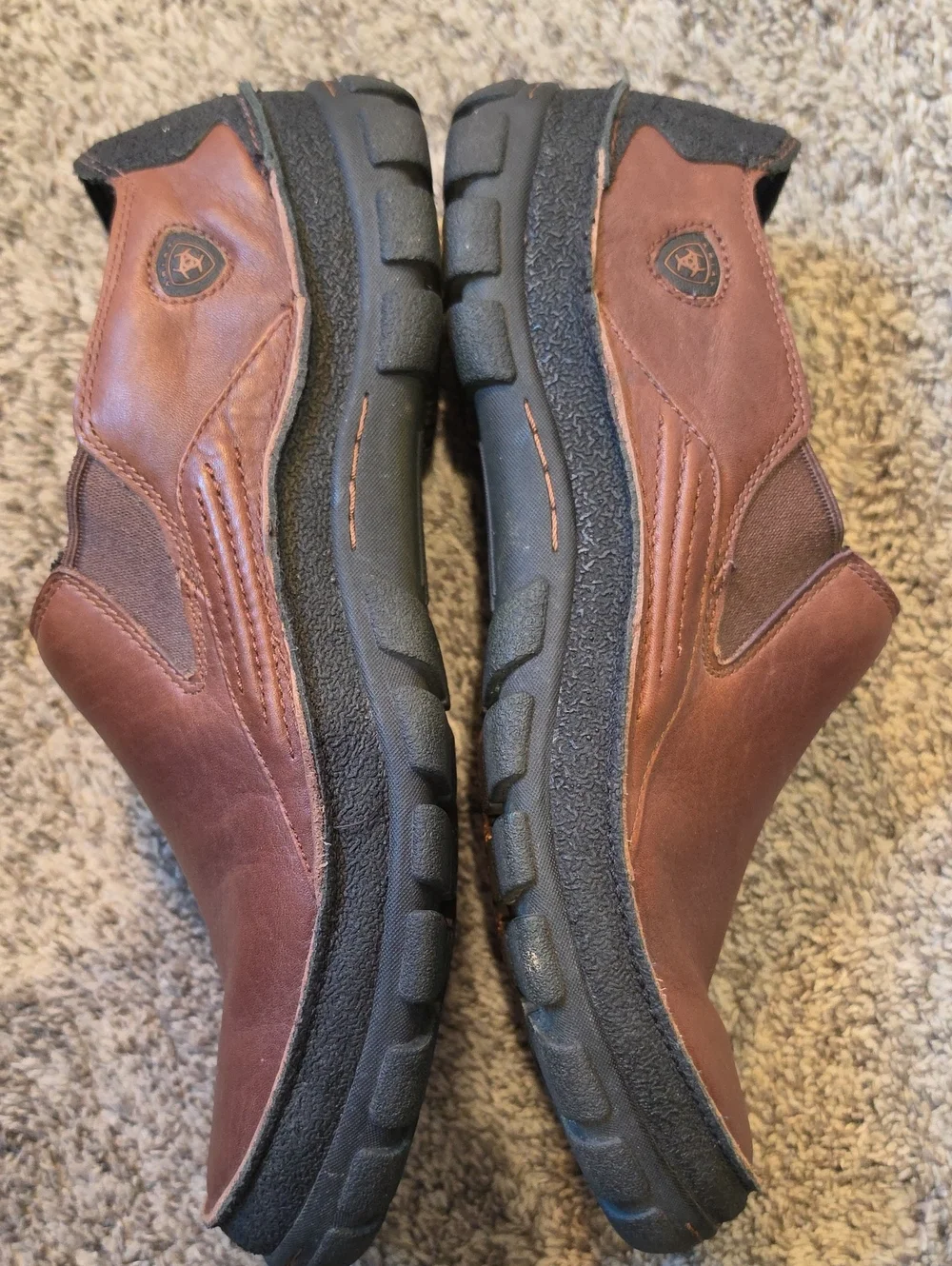 AWESOME ARIAT ATS NON SLIP BROWN LEATHER LOAFERS/SNEAKERS